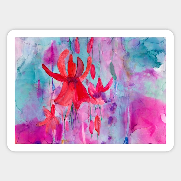 Fuschia in abstract Sticker by atep